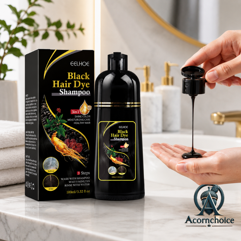 3-in-1 Black Hair Dye Shampoo with Moisturizing Care