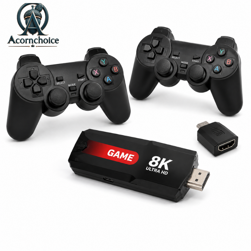 8K Gaming Console with Two Game Controllers