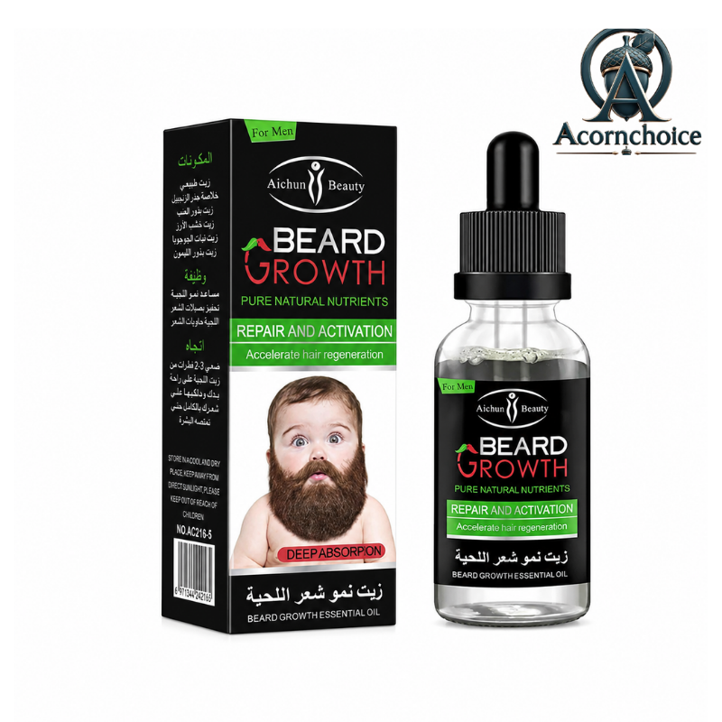 Acornchoice Beard Growth Oil for Men with Dropper Bottle