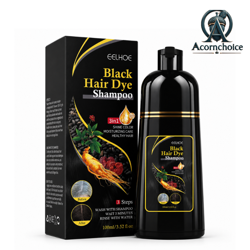 Black Hair Color Shampoo for Gray and Faded Hair