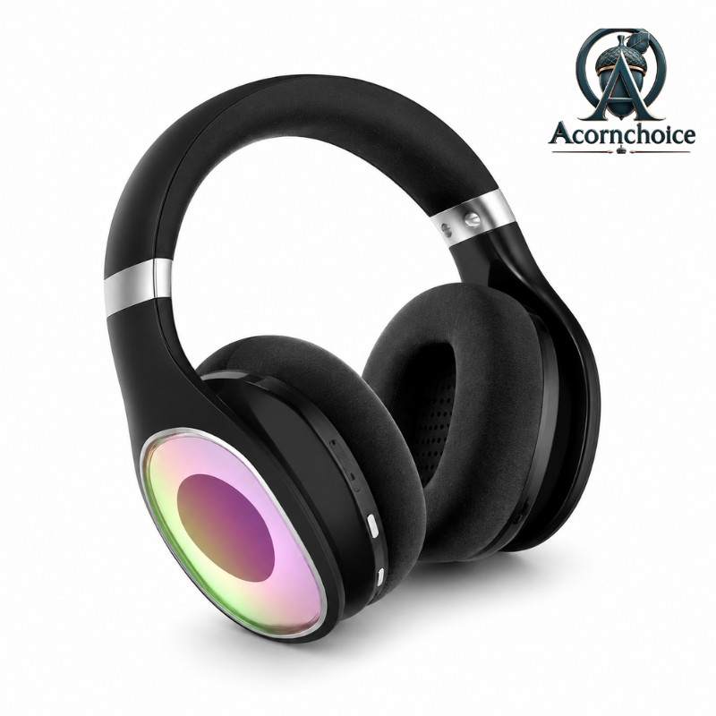RGB Light Wireless Headphones with Modern Over Ear Design